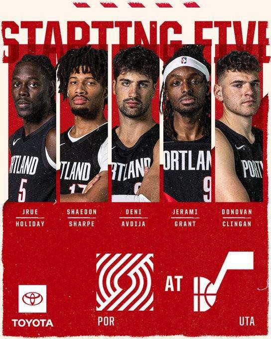 开拓者季前赛收官战首发不变 杨瀚森延续替补角色