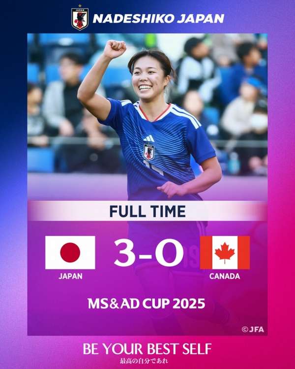 谷川萌萌子闪耀助日本女足完胜加拿大 拜仁新星传射建功