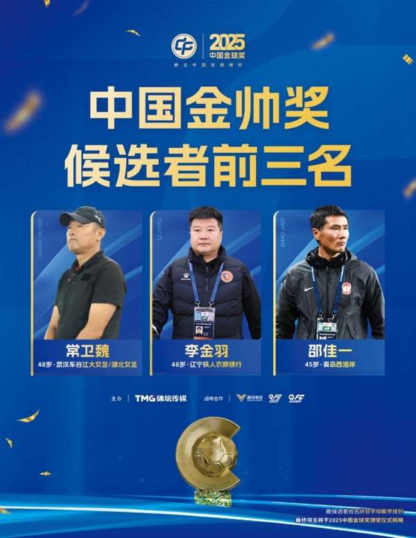 三大少帅角逐金帅奖：常卫魏领衔女足突破 李金羽邵佳一双线闪耀